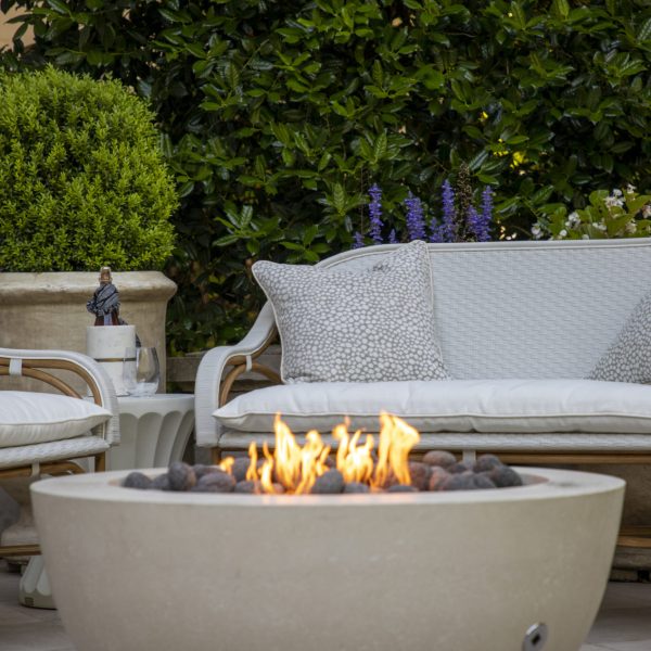 white bistro love seat